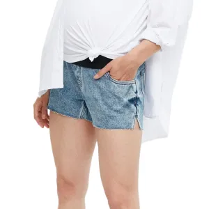 Women's Maternity Denim Short,Ligh Blue soccer uniform Wedges