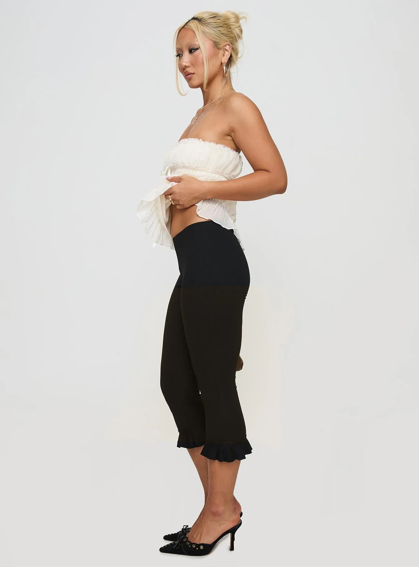 Witchcraft Capri Pants Black Comfort Stretch Comfortable Cut