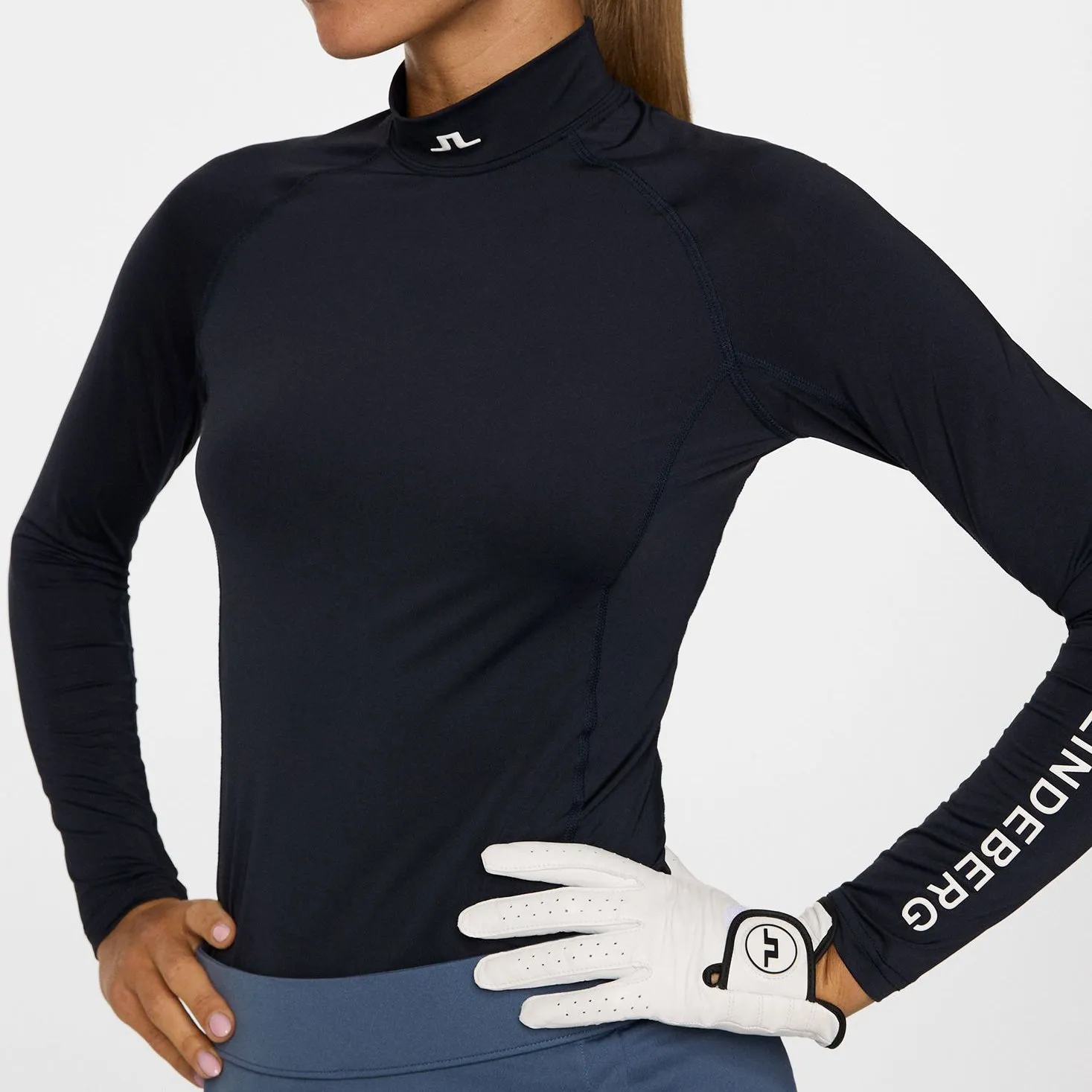 Spirit Core J.Lindeberg Women's Ella Compression Golf Shirt - JL Navy