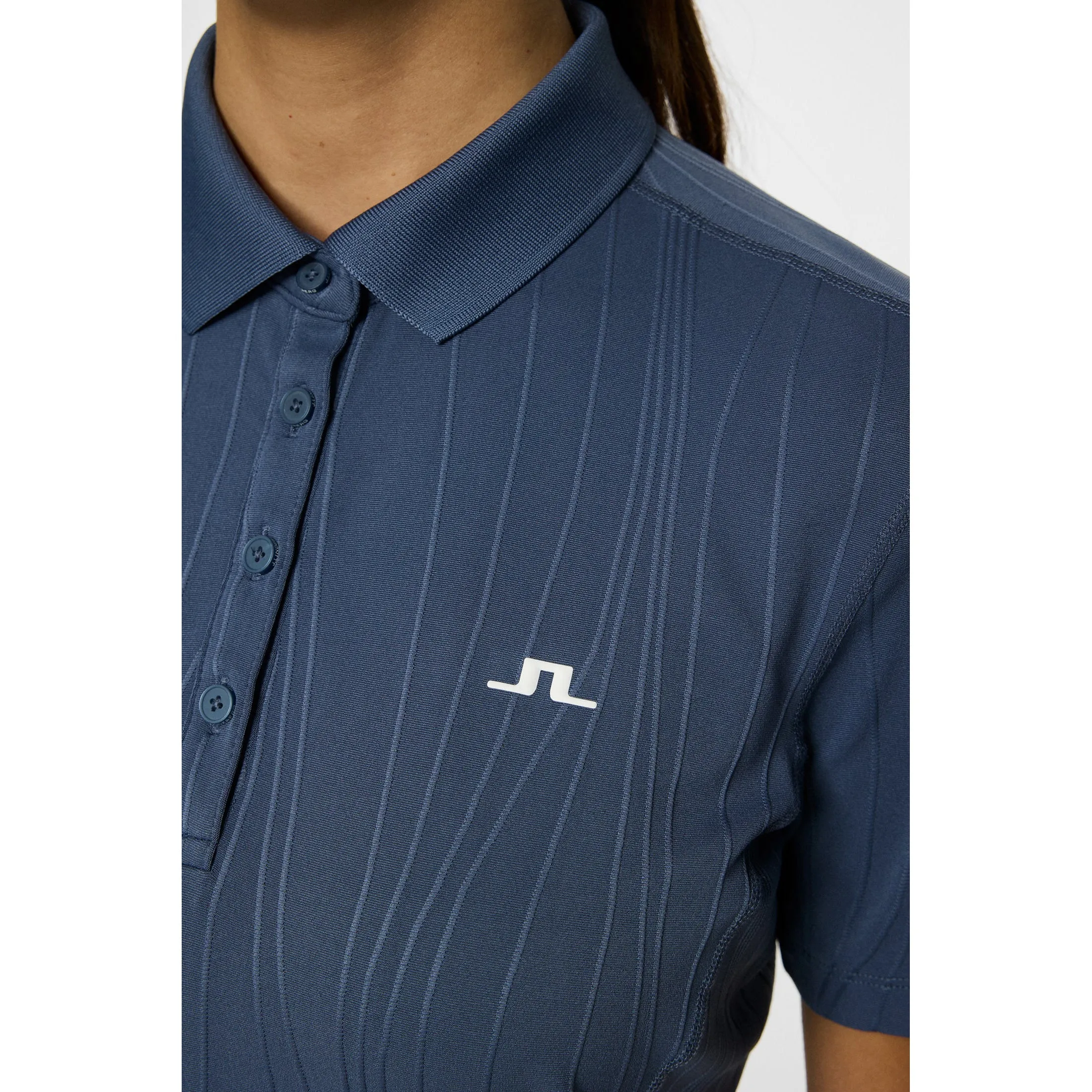 Picnic Fun Winter Essential J.Lindeberg Women's Izara Golf Polo Shirt - Vintage Indigo