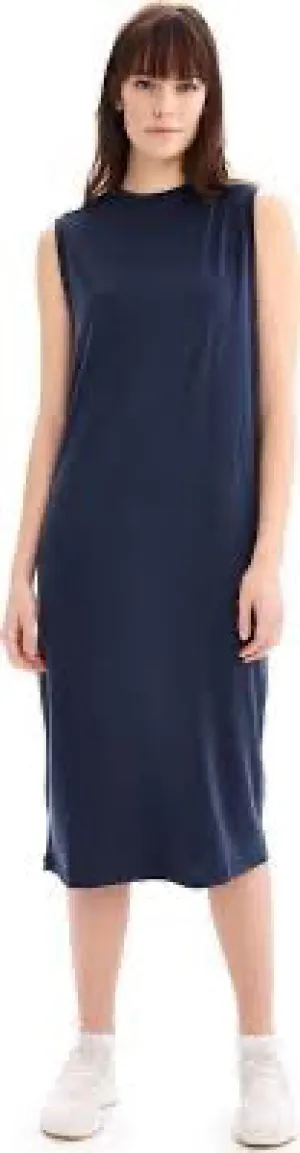 NEW Lole Mock Collar Sleevelss Navy Blue Aurora Midi Dress Size M MSP$110 Bright Vibe Chilly Day Wear