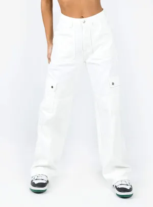 Vincent Cargo Jean White Adaptable Style QuickReleaseClosures