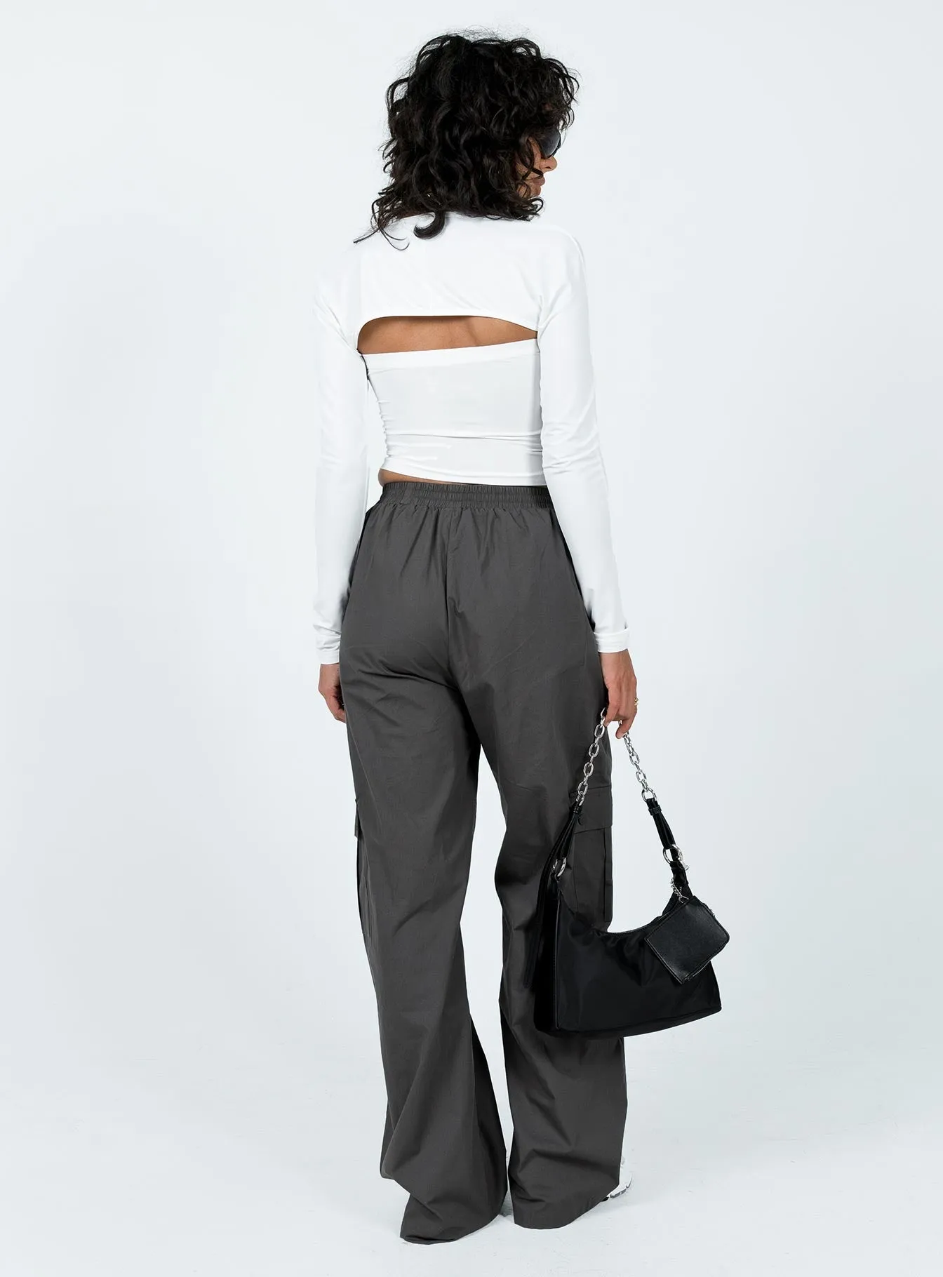 DurablePolyester Trendy Vibe Lista Elastic Pocket Pants Slate
