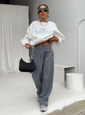 Stylish Wear Daily Wear Archer Pants Pinstripe Grey Petite