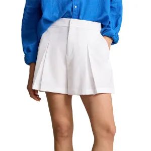 RLX Ralph Lauren Women's Performance Pleated Golf Shorts - Pure White Elegant Coat Art Core