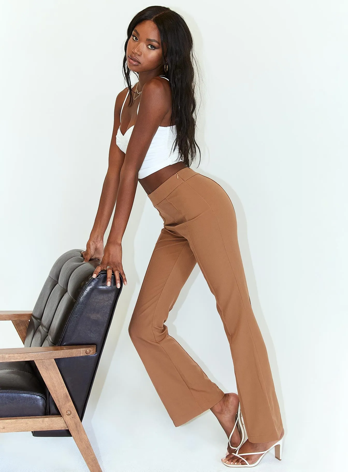 Smart Look Sporty Fit Design Jensen Pants Brown