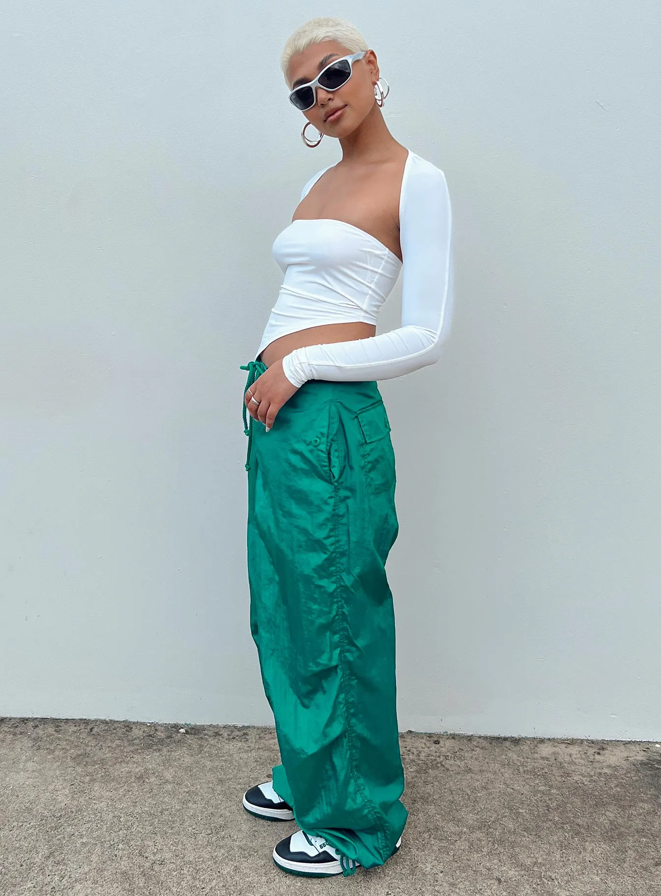 Motel Chute Trousers Teal All Day Comfort Fit Active Performance