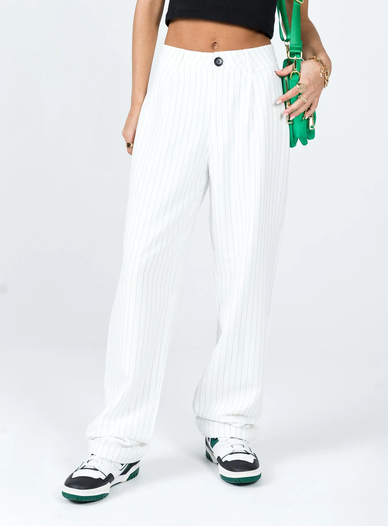 Urban Cool Titius Pants White Pinstripe