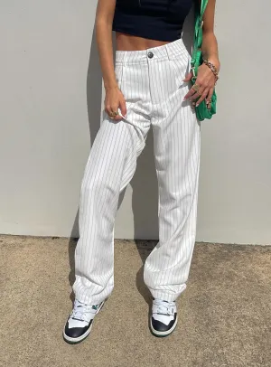 Titius Pants White Pinstripe Reflective Trim Options