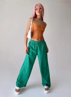 Cozy Stretch Stretch Motion Louis Linen Blend Pants Green