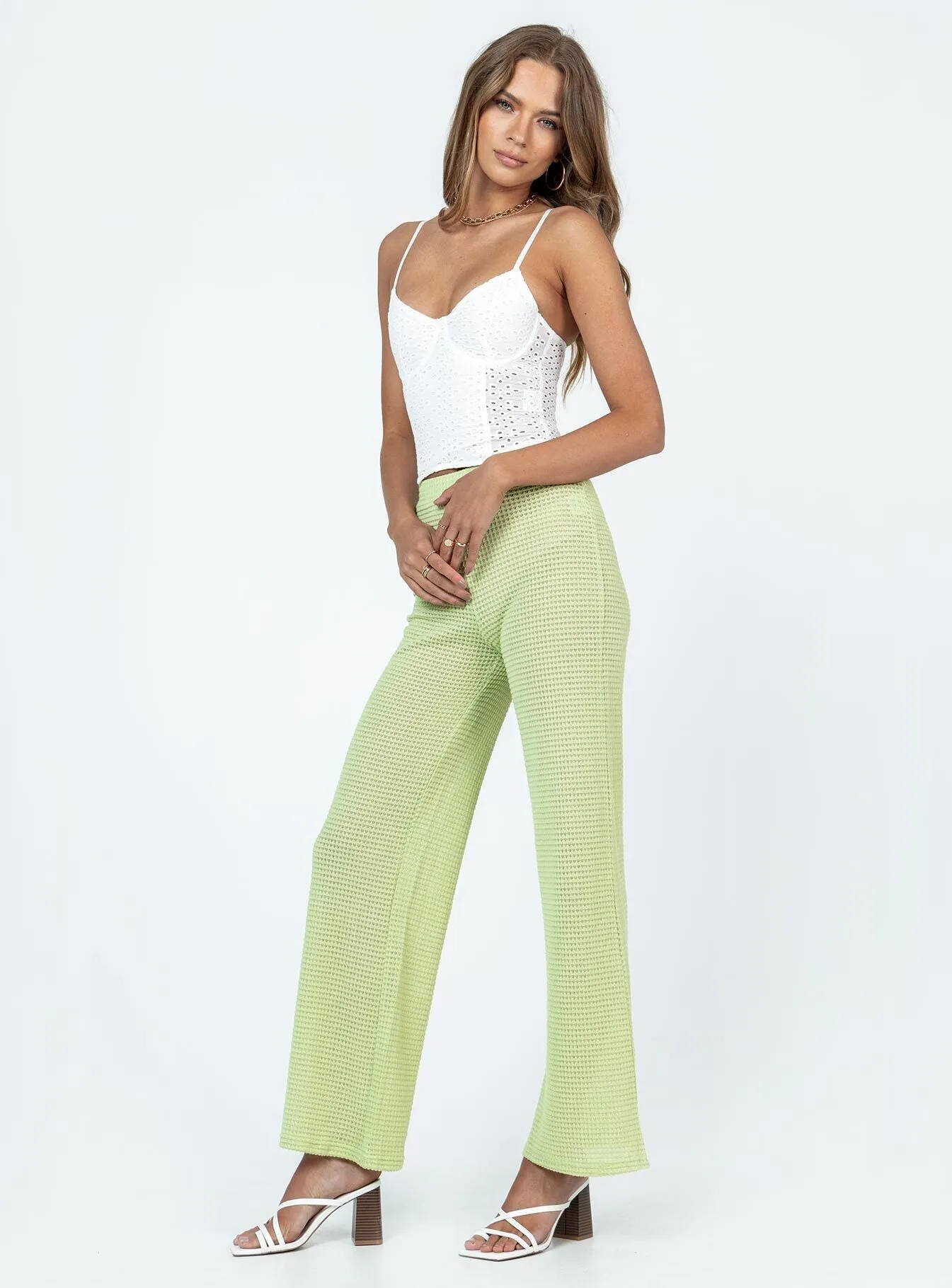 Santa Monica Knit Pants Green Timeless Comfort Light and Cozy