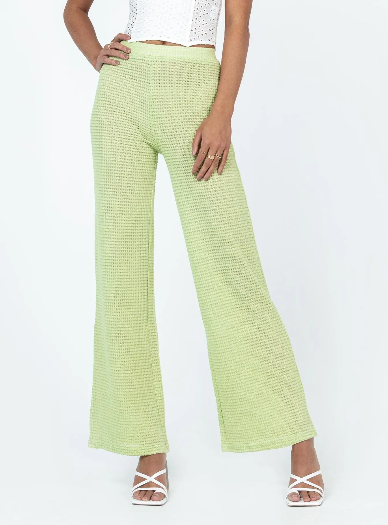 Santa Monica Knit Pants Green Layered Comfort