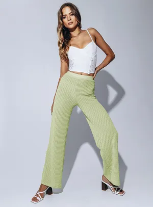 Santa Monica Knit Pants Green Quick-Dry Material Sophisticated Look