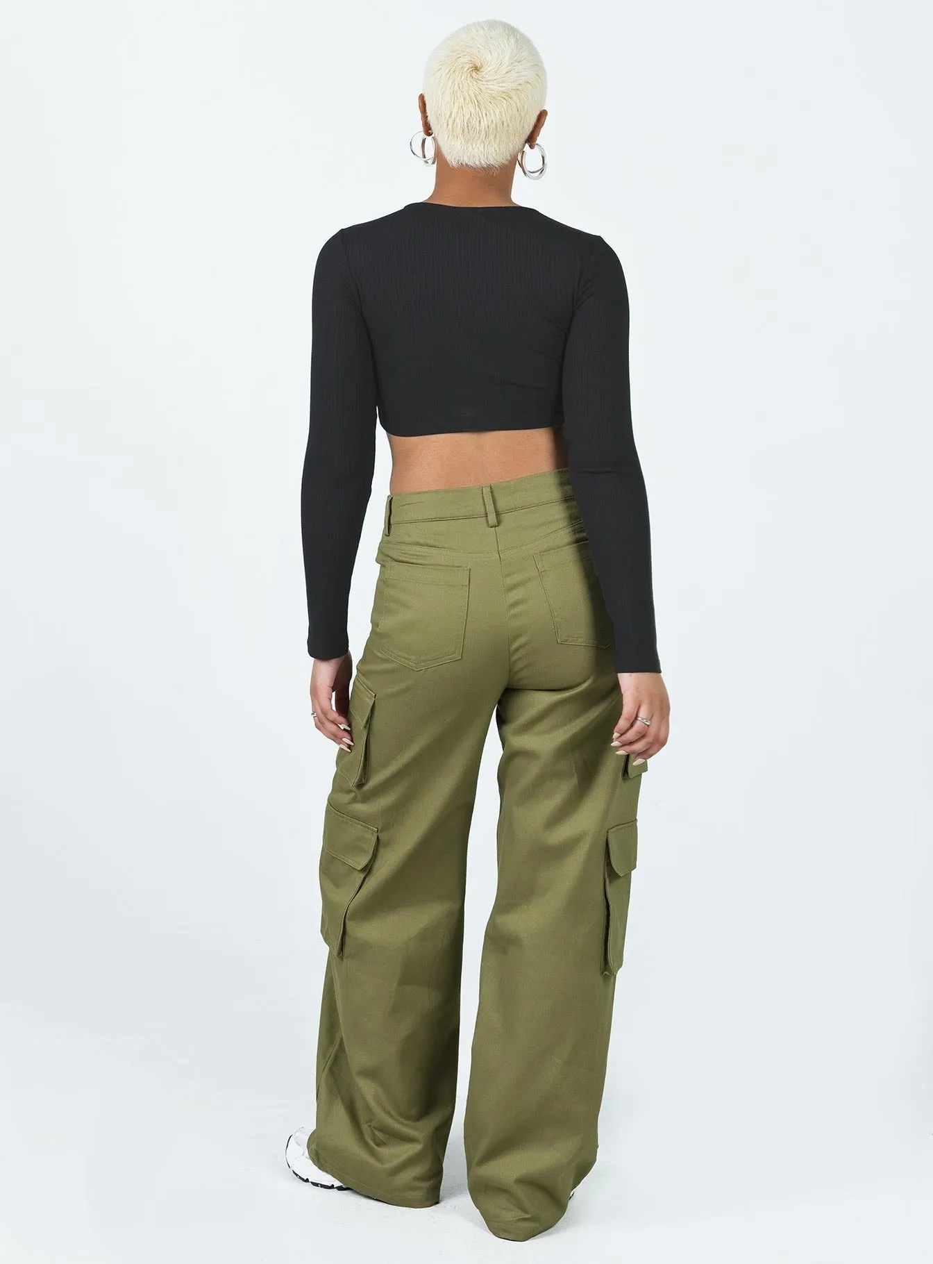 Printed design Casual Flex Alexis Cargo Pants Khaki