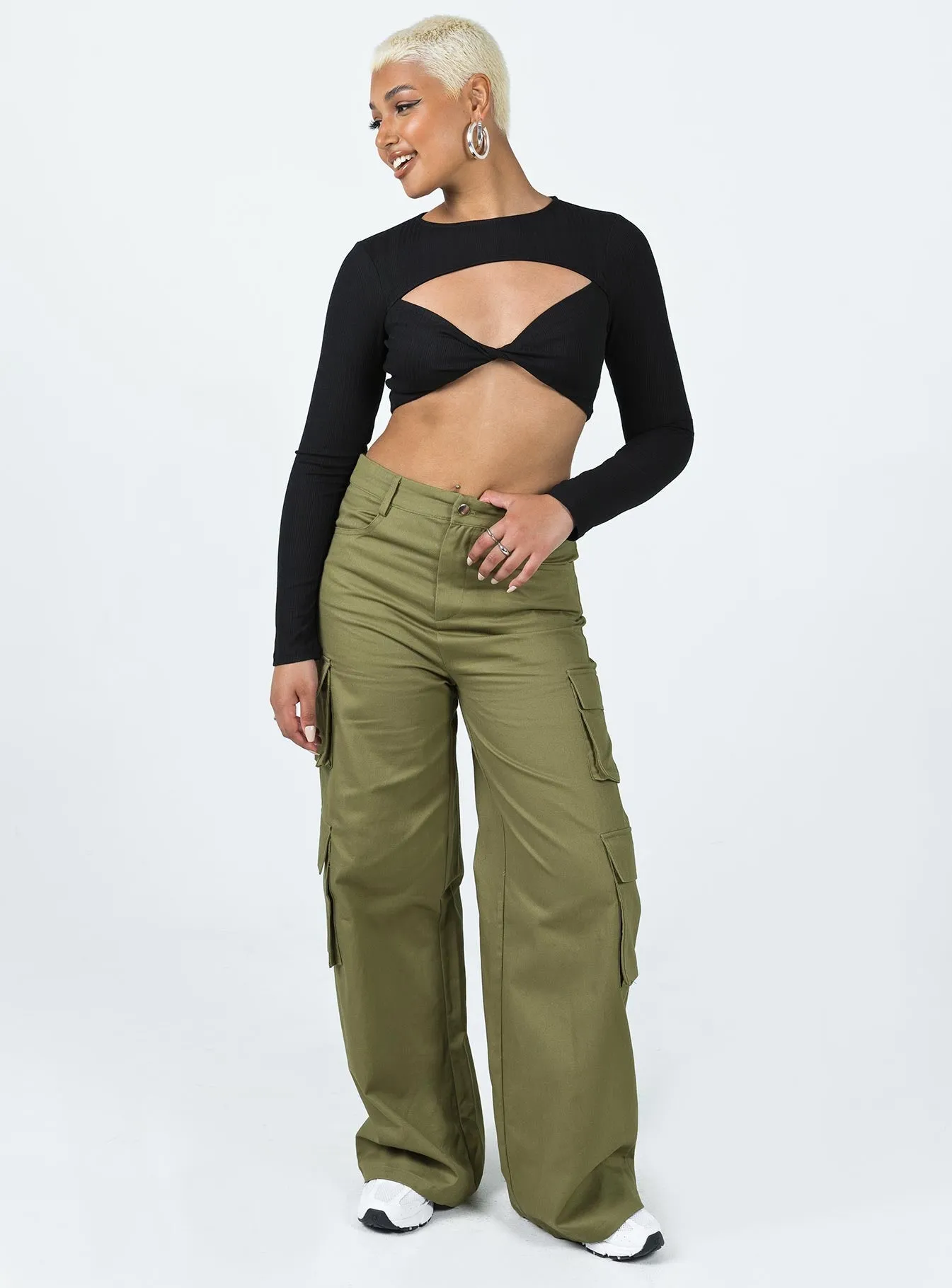 Stretch Layer Fit Alexis Cargo Pants Khaki