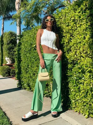 Noise Reduciting Fabric Joshua Low Rise Wide Leg Pants Green