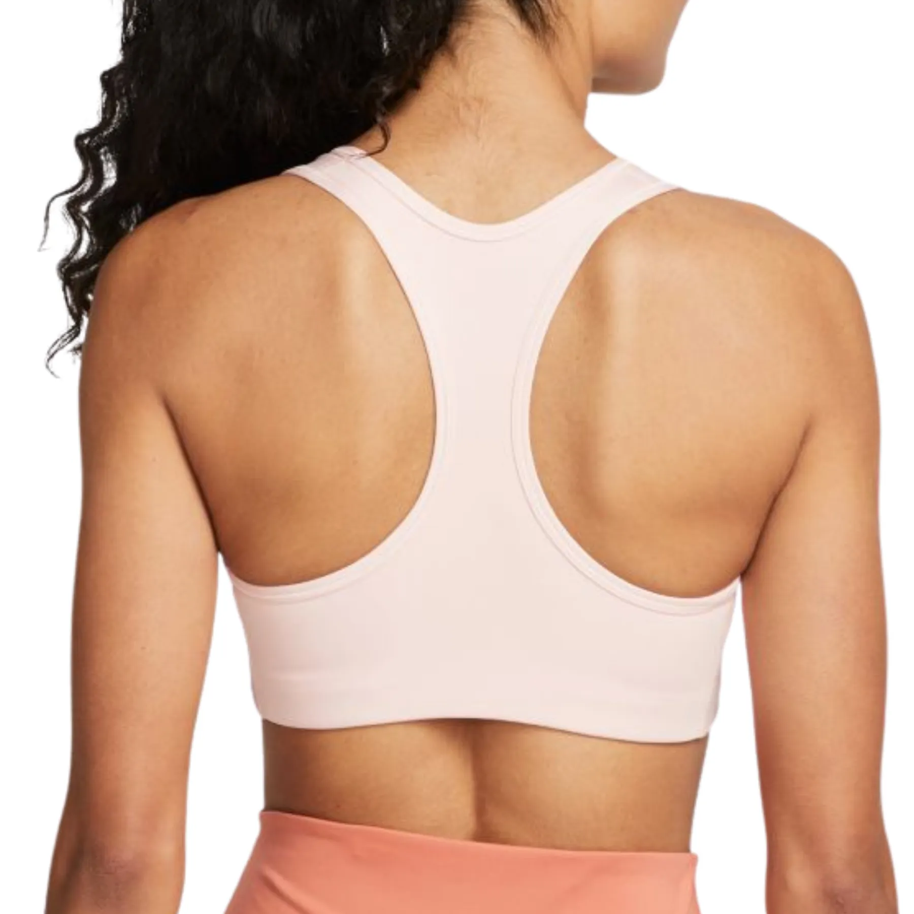 Nike Dri-FIT Swoosh Women Medium-Support Graphic Sports Bra - Atmosphere/White/Madder Root Breathable Cup Flexible structure