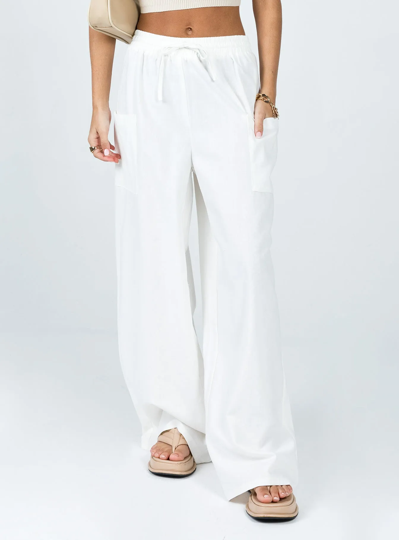 Secure Waistband Brunie Pants White