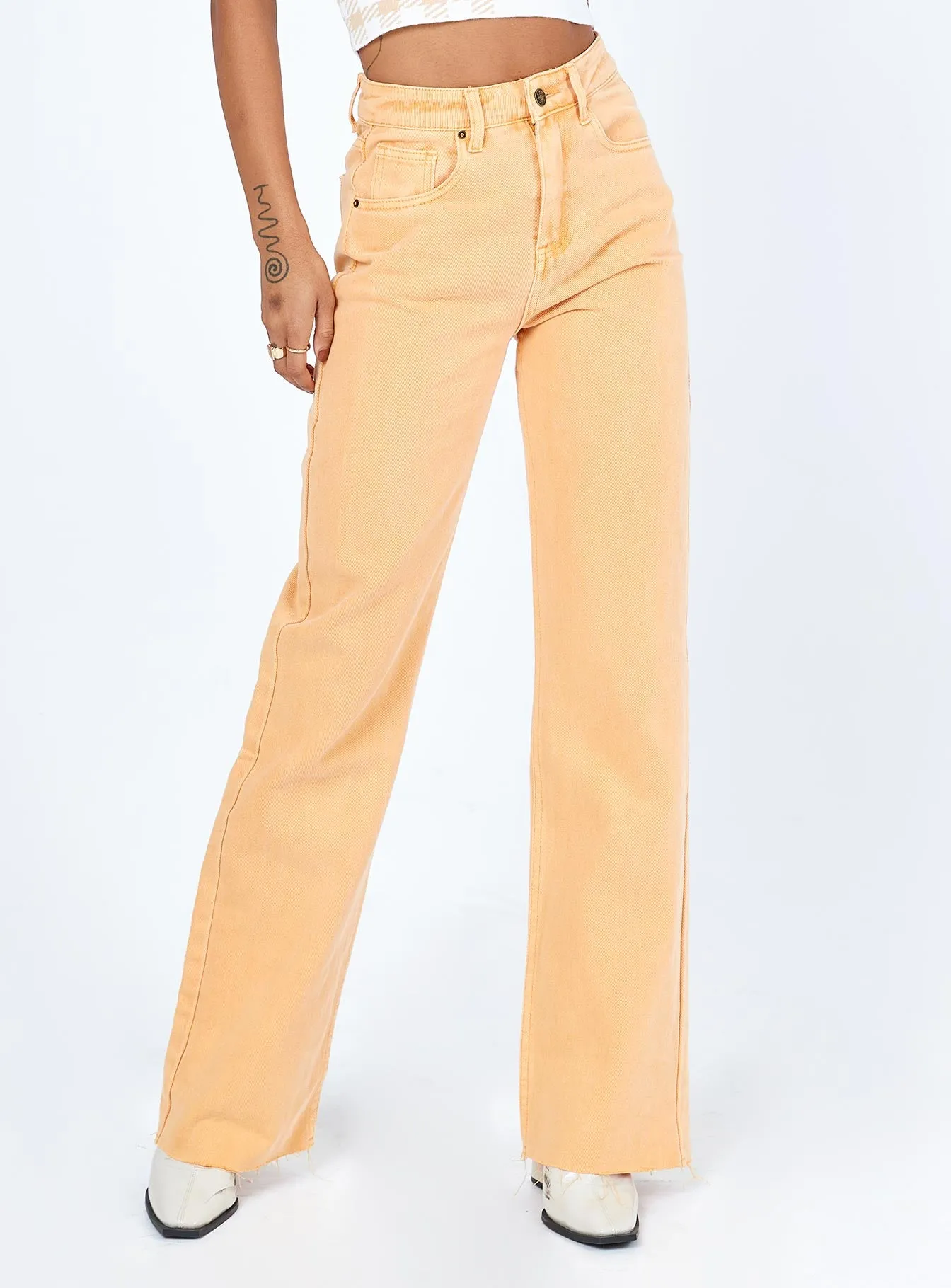 Carter Denim Jeans Orange Flattering Shape