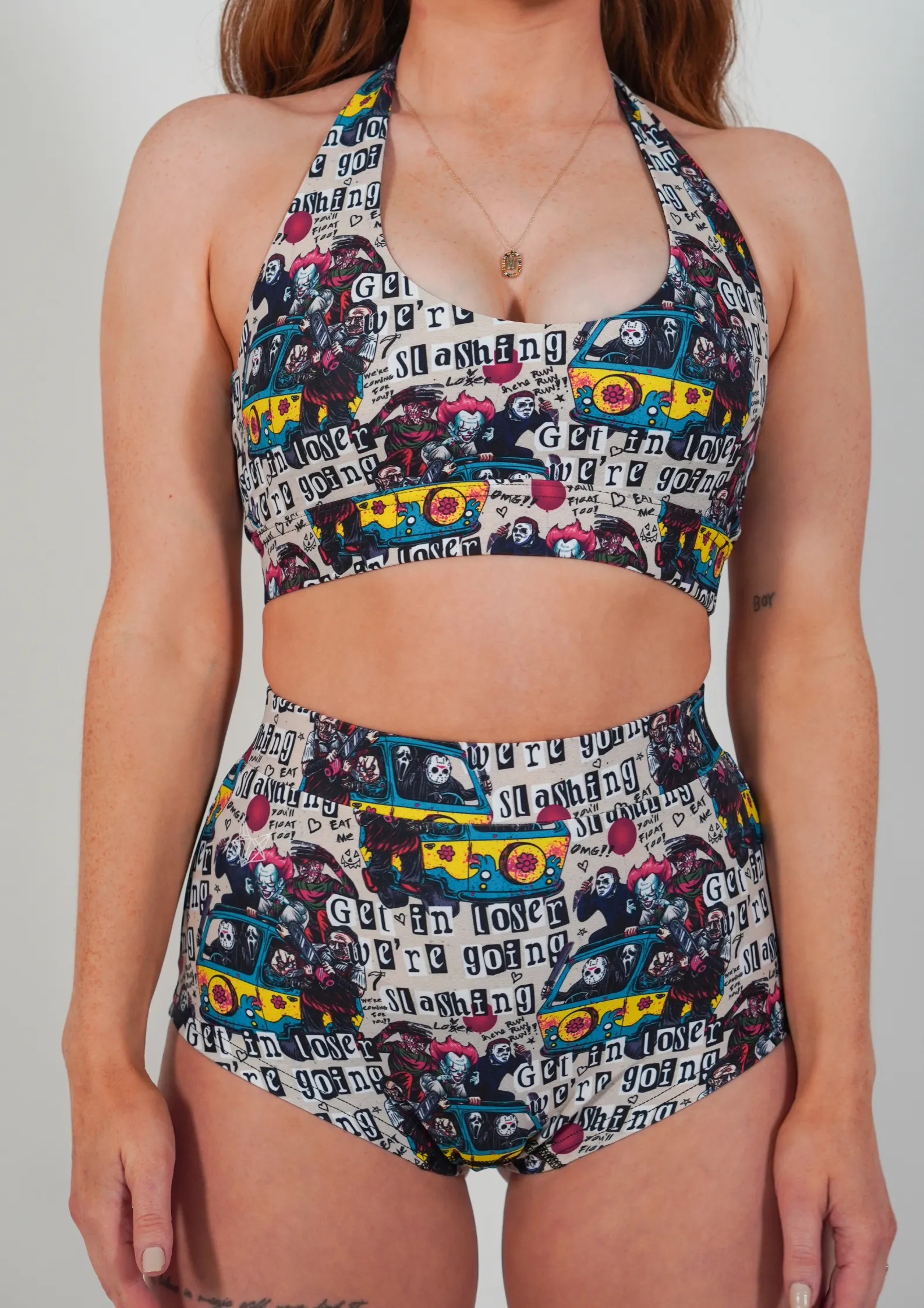 Extra-large seams Let's Go Slashing Halter Sports Bra