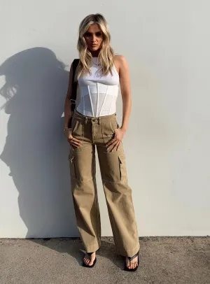 Friction Resistant Fabric Easy Access Dust Dancing Cargo Pant Camel