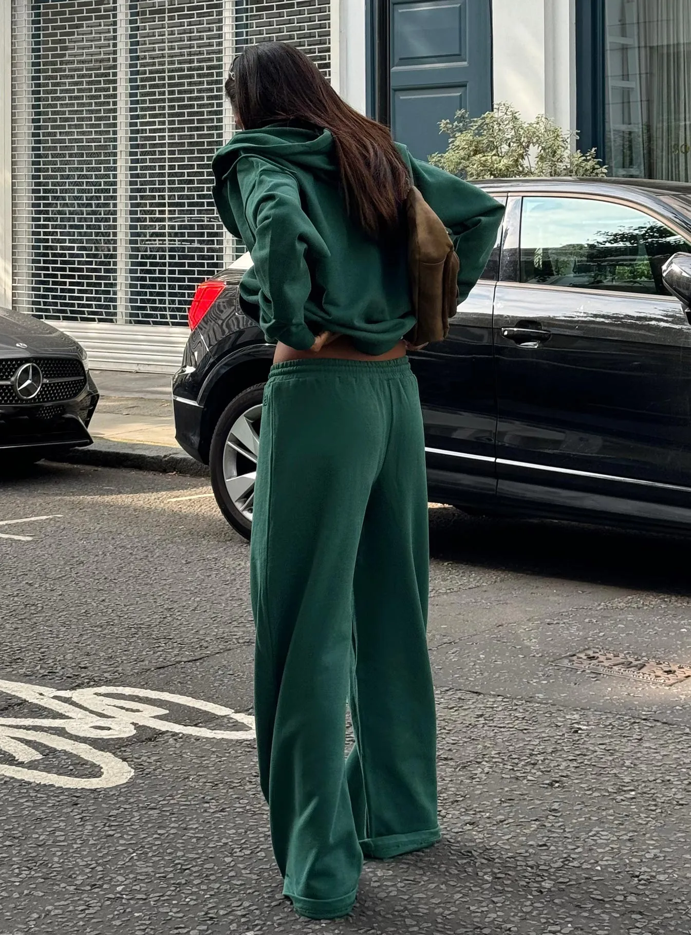 Heat Control Adjustable drawstring All Day Straight Leg Sweatpants Green