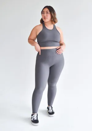 Flow Motion Ultimate Comfort Waistband Ribbed Leggings - Stone