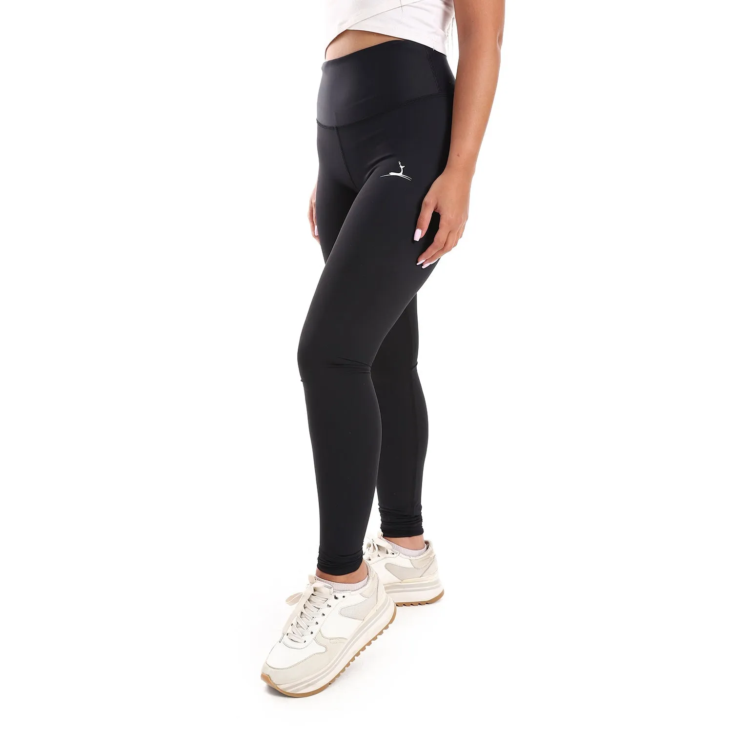 ThermalRegulatingFabric Plain Sportive stretch leggings-Black