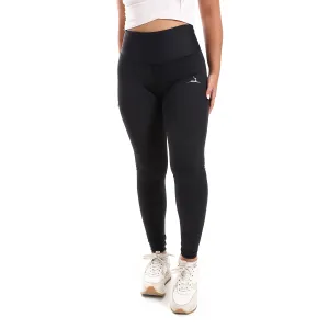 Plain Sportive stretch leggings-Black QuickPackable Design