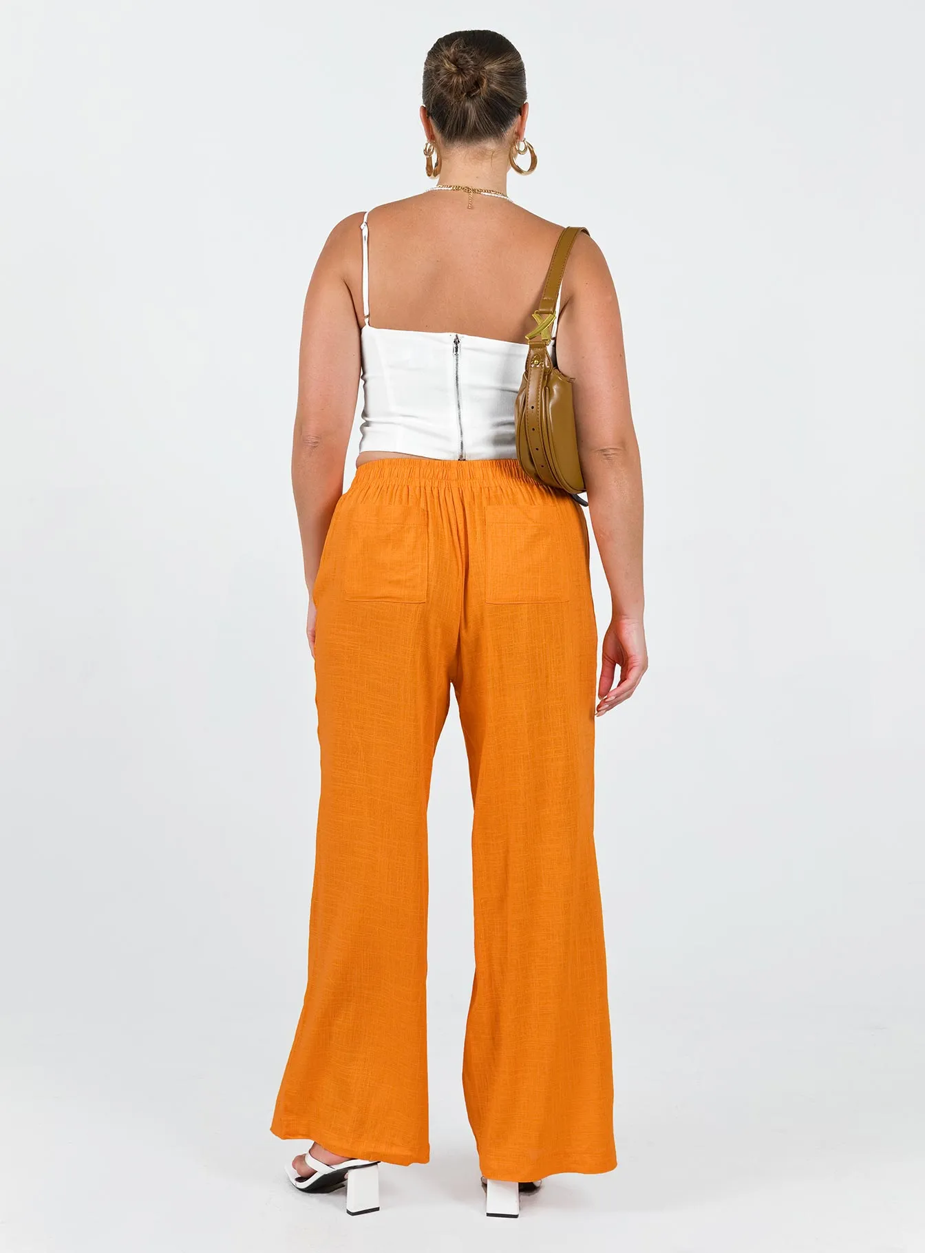 Weekend Adventure Sport Ready Louis Linen Blend Pants Orange