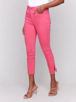 *SALE* CHARLIE B SLIM CROP TWILL PANT - PINK DurableBlend