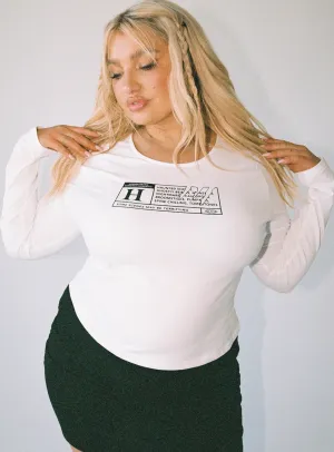 Horror Night Long Sleeve Top White Curve Casual Comfort Design Fresh Outfit Style