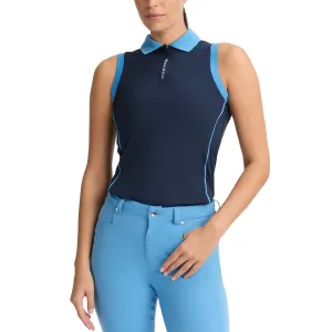 Durable Reinforcements Easy Wash Rohnisch Women's Ultra Viola UV Sleeveless Golf Polo Shirt - Navy