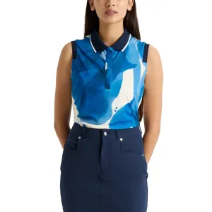 Rohnisch Women's Deni Sleeveless Golf Polo Shirt - Blue Aquarelle Light Flow