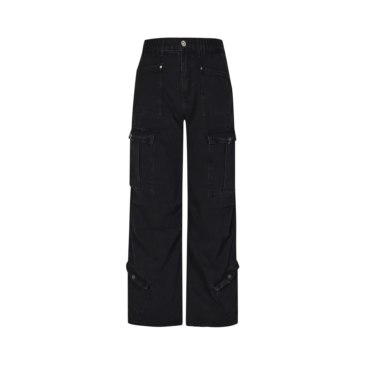 Pocket Pleated Washed Distressed Straight Jeans Evening Glow Hero Mode