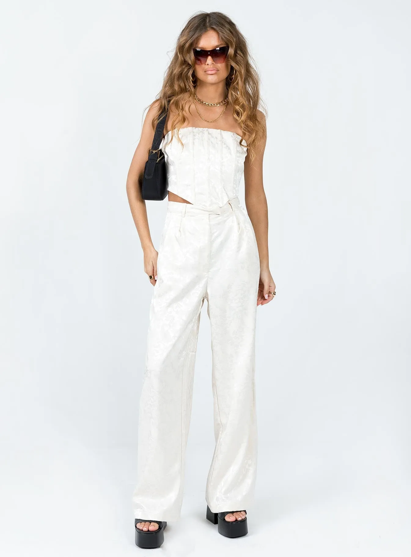 Daywear DurableConstruction Amalia Pants Beige Satin