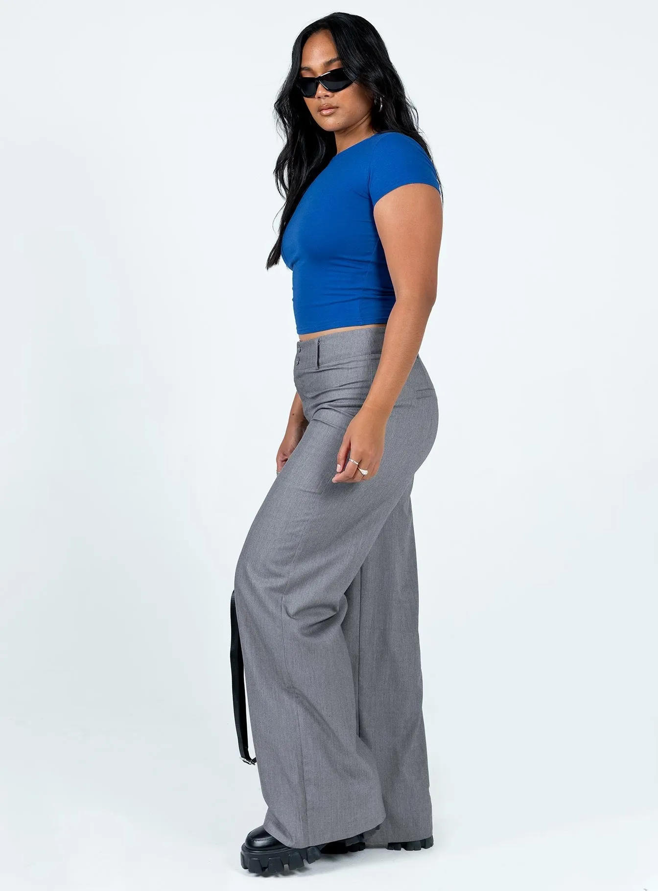 Reflective accents Flexible Waistband Alaina Pants Grey