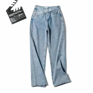 2024 Harajuku Boyfriend Jeans Loose Bottom Women Pants  Casual Fashion Straight Denim High Waist Jeans Team Edge AntiBacterialTreatment