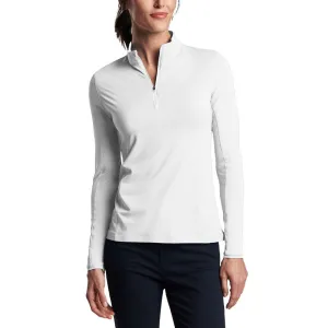 Peter Millar Women's Lightweight Crown Sun Golf Shirt - White Sprint Fit SmoothGripFastenings