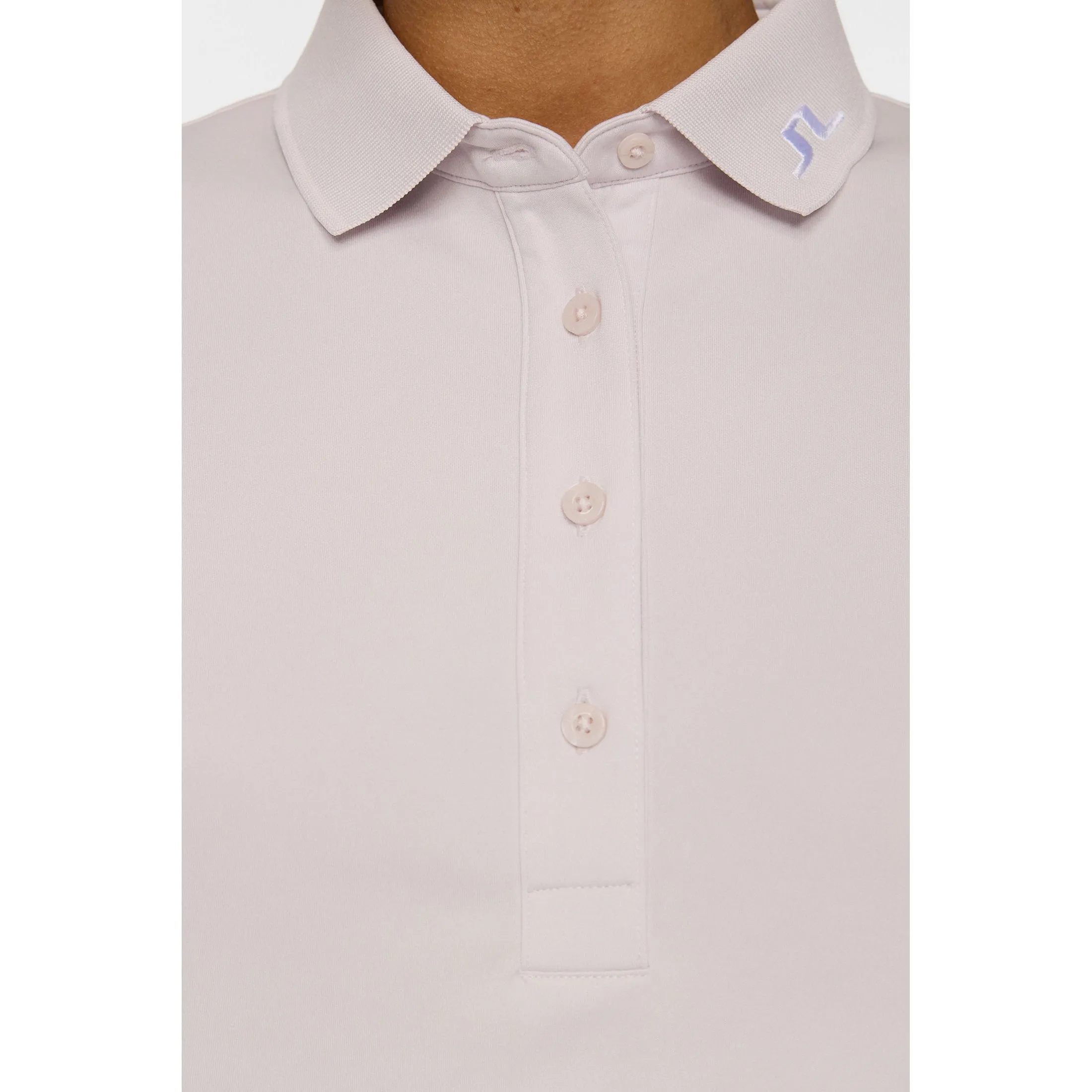 J.Lindeberg Women's Tour Tech Golf Polo Shirt - Grey Lilac NoSlipGrip Evening Chic