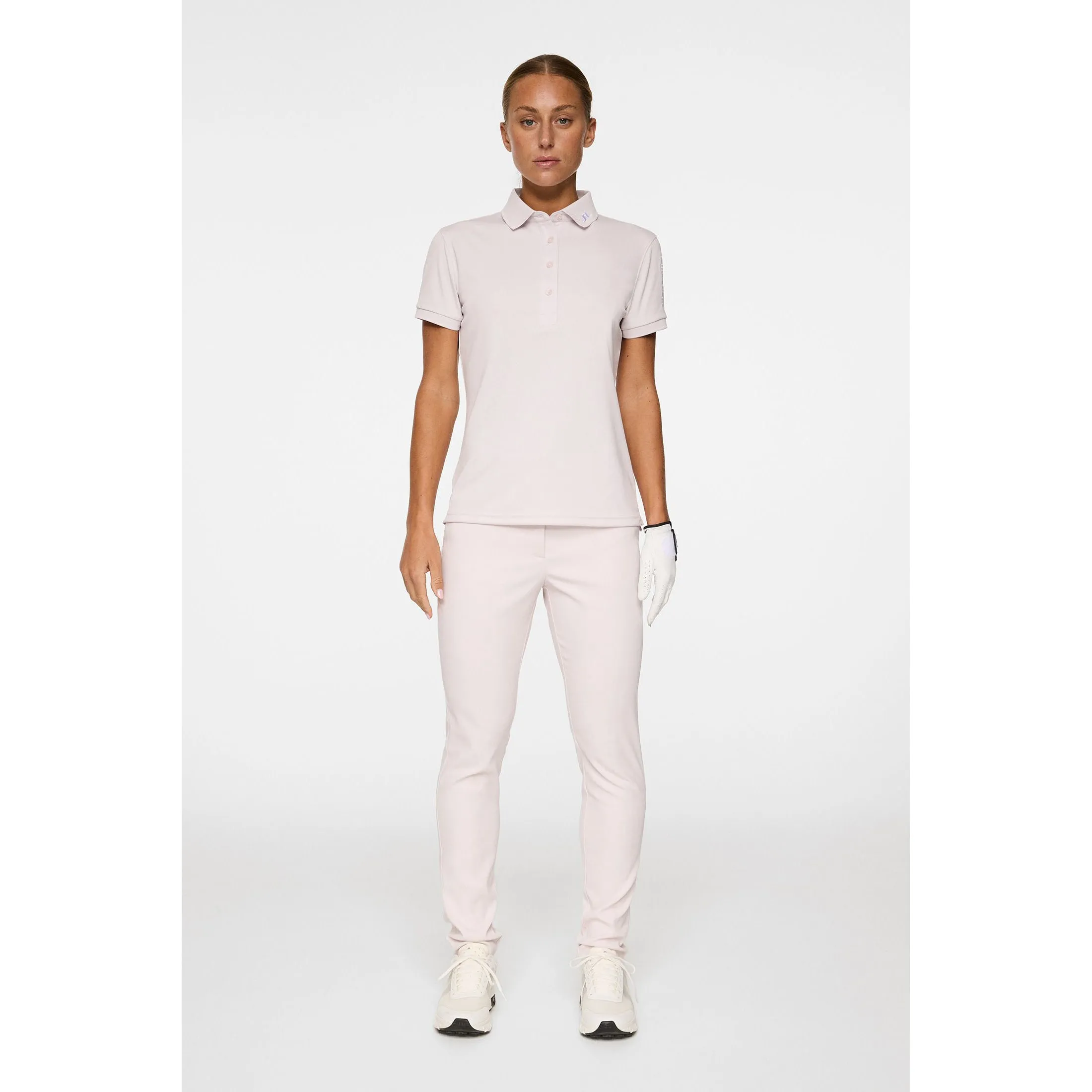 J.Lindeberg Women's Tour Tech Golf Polo Shirt - Grey Lilac Fire Core