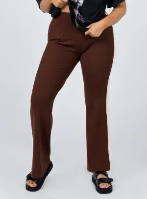 Contrast Wide Leg Knit Pant Relax Fit Design