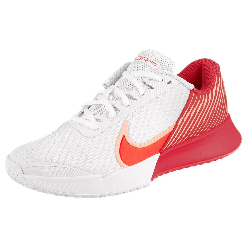 Nike Women's Air Zoom Vapor Pro 2 - White/Hot Punch Tapered Heel Collar