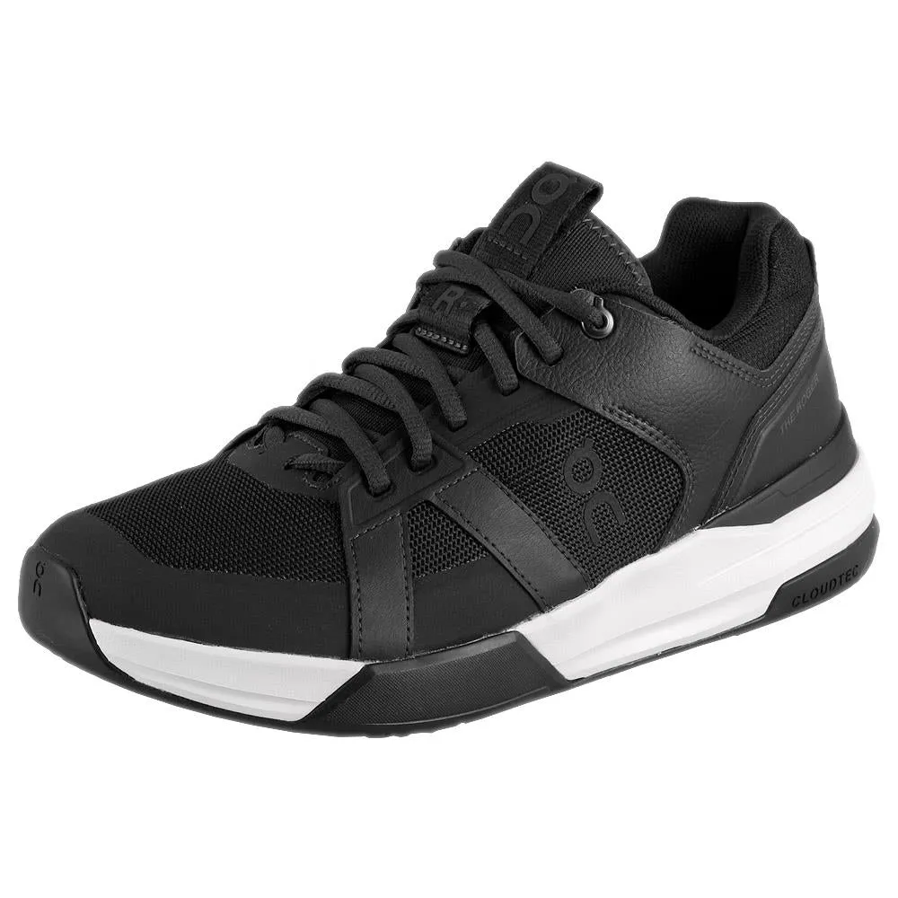 On Women's THE ROGER Clubhouse Pro - Black/White Contoured Footbed