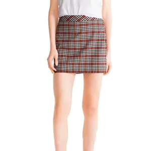 All Day Fit Pleated Construction Women's Plaid Mini Skirt,Multi