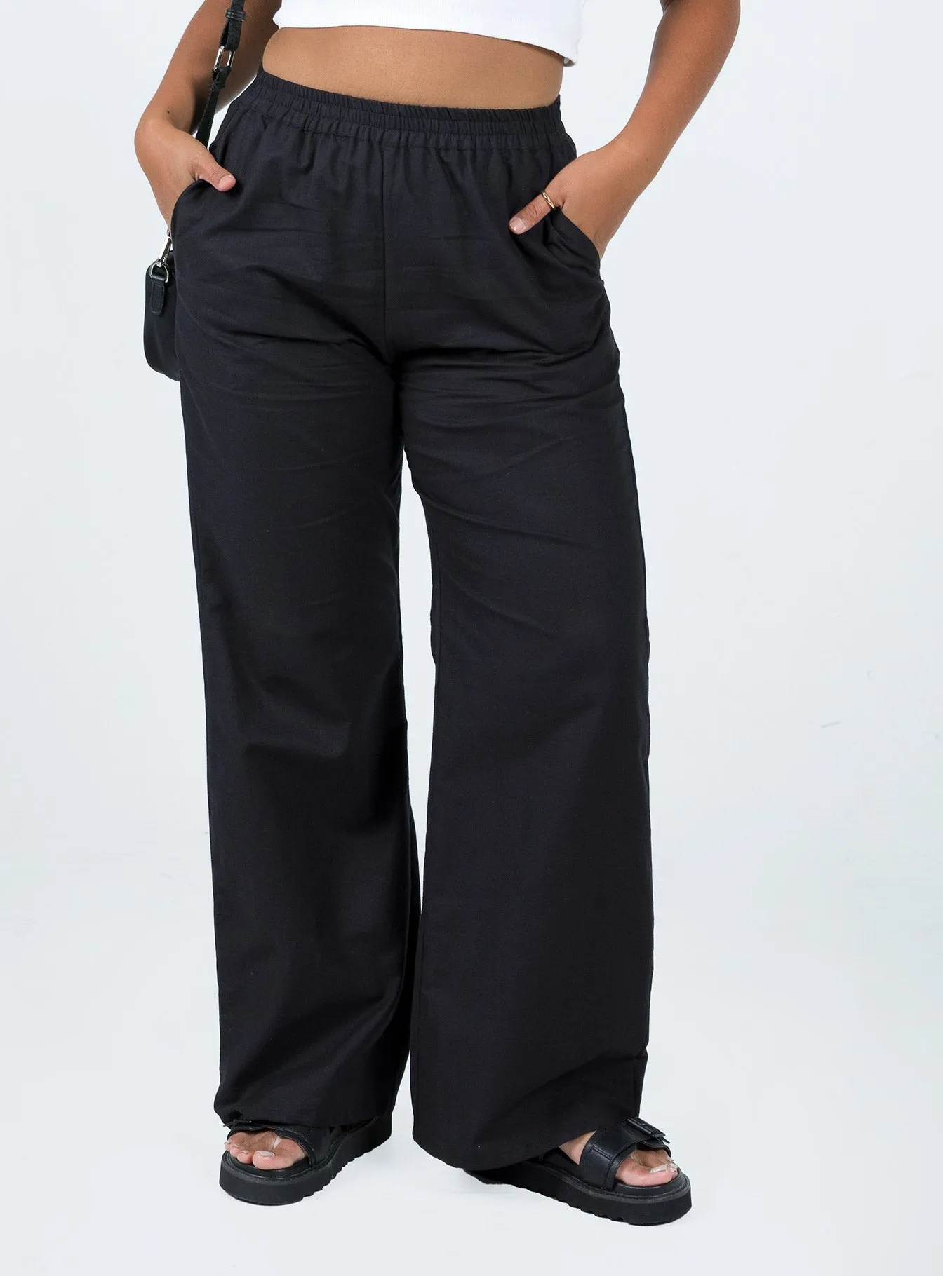 HighRiseWaistband Water-resistant Motel Yara Trouser Black