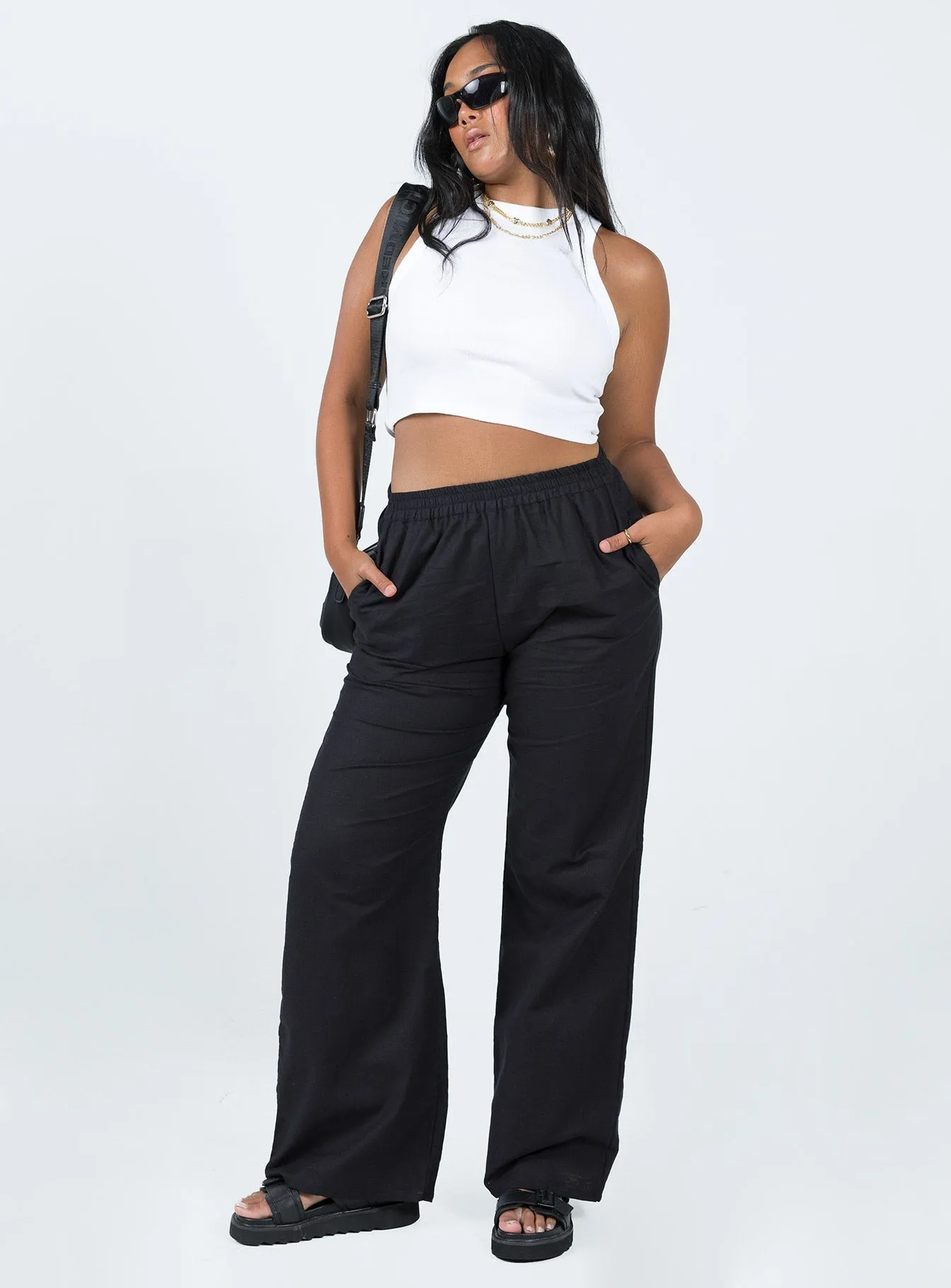 Motel Yara Trouser Black ResilientElasticBand