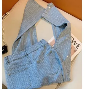 Nature Glow Move Fast Light Blue Ins High Waist Jeans For Women