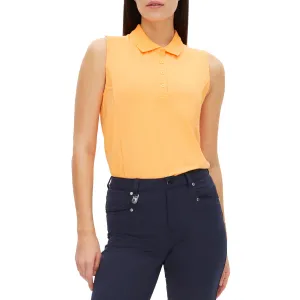 Rohnisch Women's Rumie Sleeveless Golf Polo Shirt - Blazing Orange Cold Weather Outfit Planet Glow