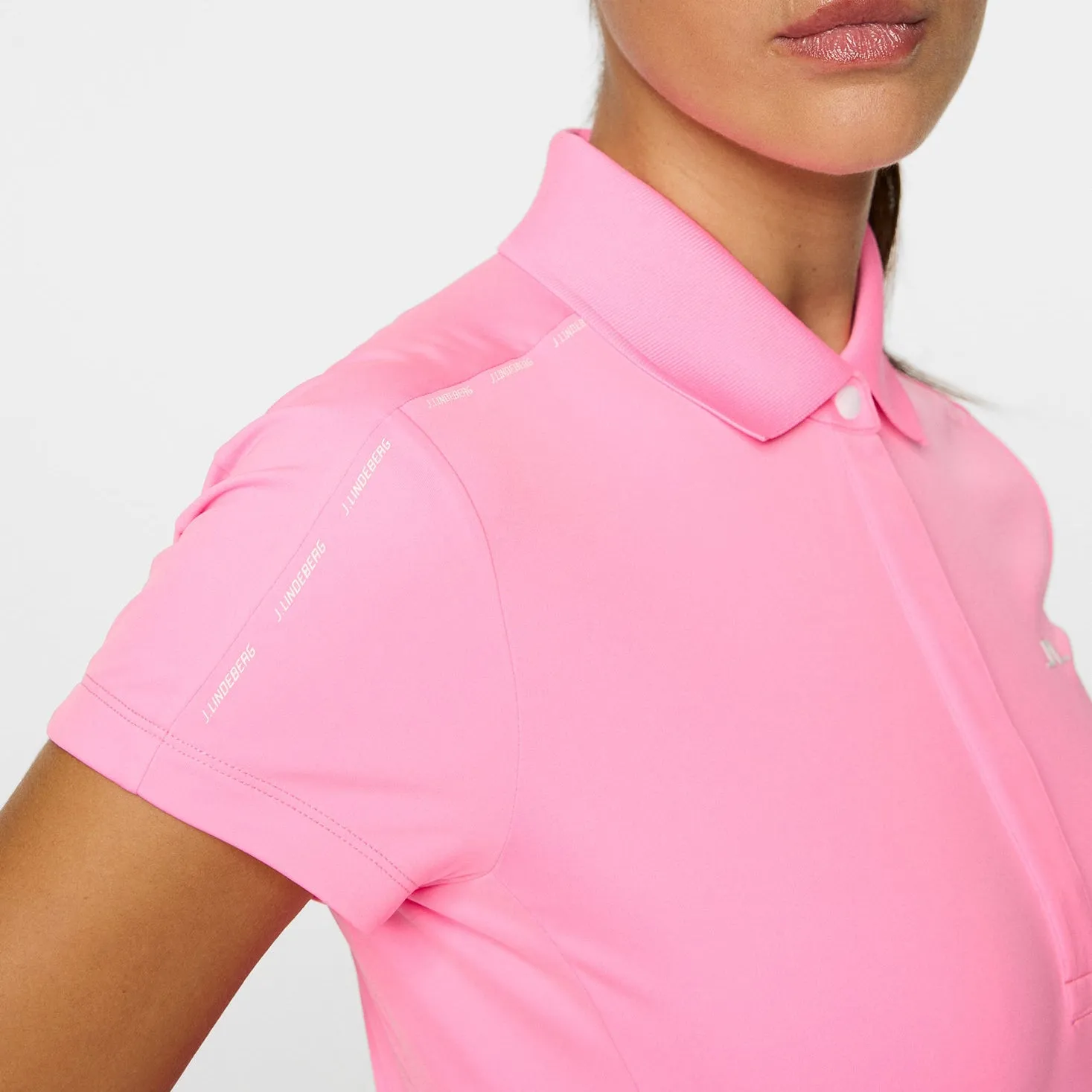Romance Fit Day Glow J.Lindeberg Women's Jessa Golf Polo Shirt - Eosine Pink